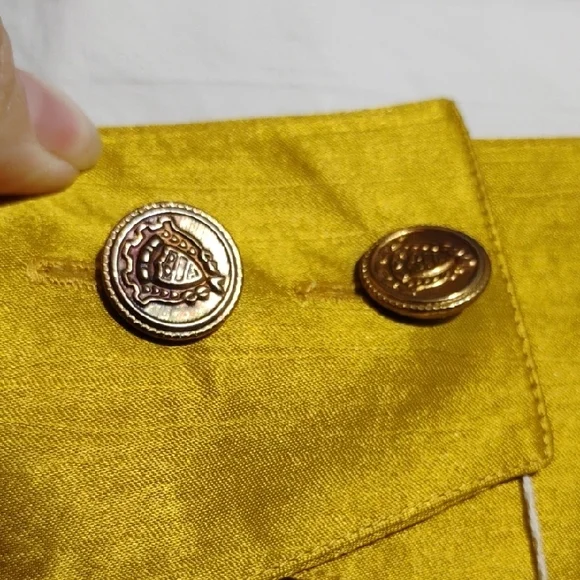 SALE! RARE! Jac Dale Gold Pleated Vintage Midi Skirt - Picture 2 of 10